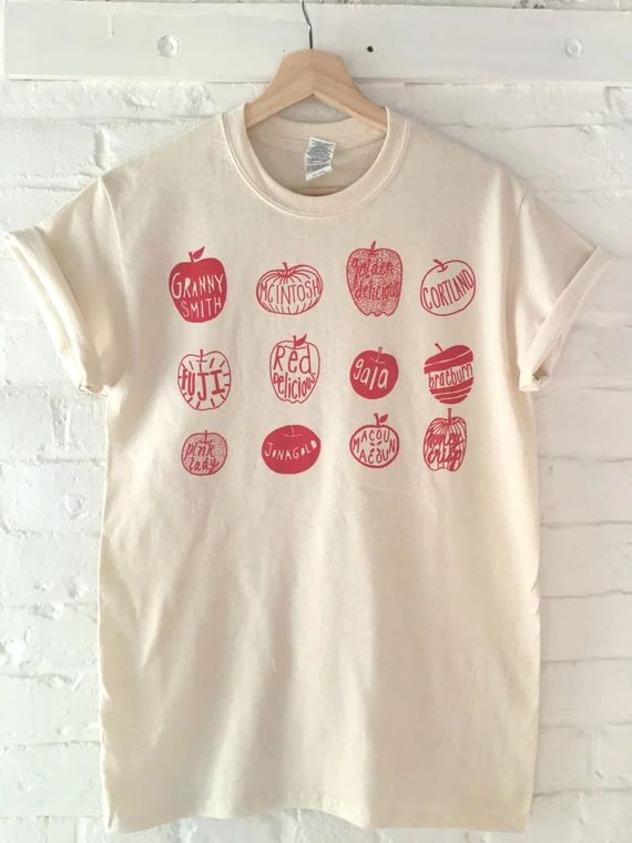 Apple Garden Food Screen Print T-Shirt, Foodie Gardening Clothing Gift, Graphic Tee | Etsy (US)