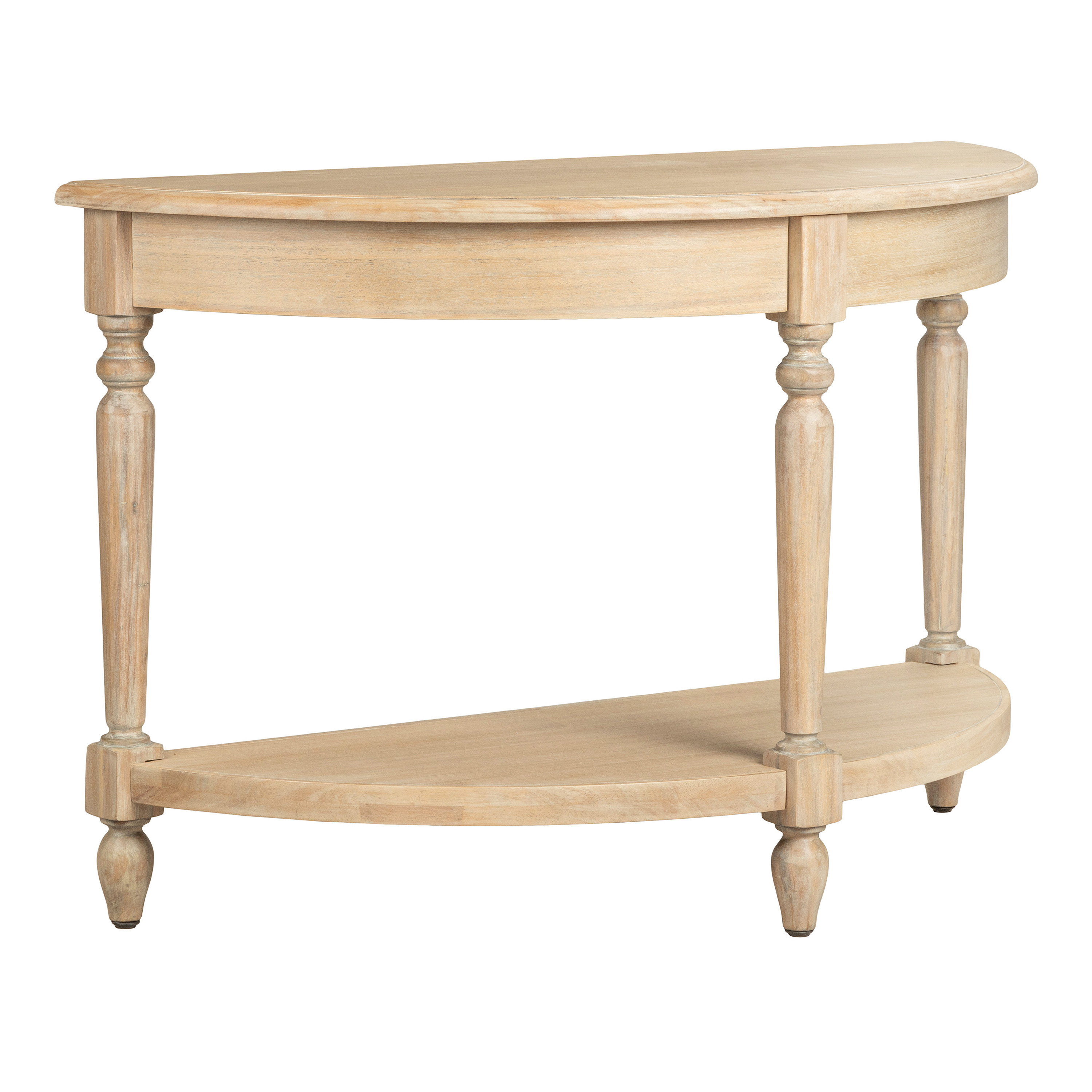 Everett Half Round Wood Console Table with Shelf | World Market