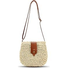 Small Straw Crossbody Bag for Women Boho Handmade Woven Summer Beach Bag Handbags Shoulder Purse ... | Amazon (US)