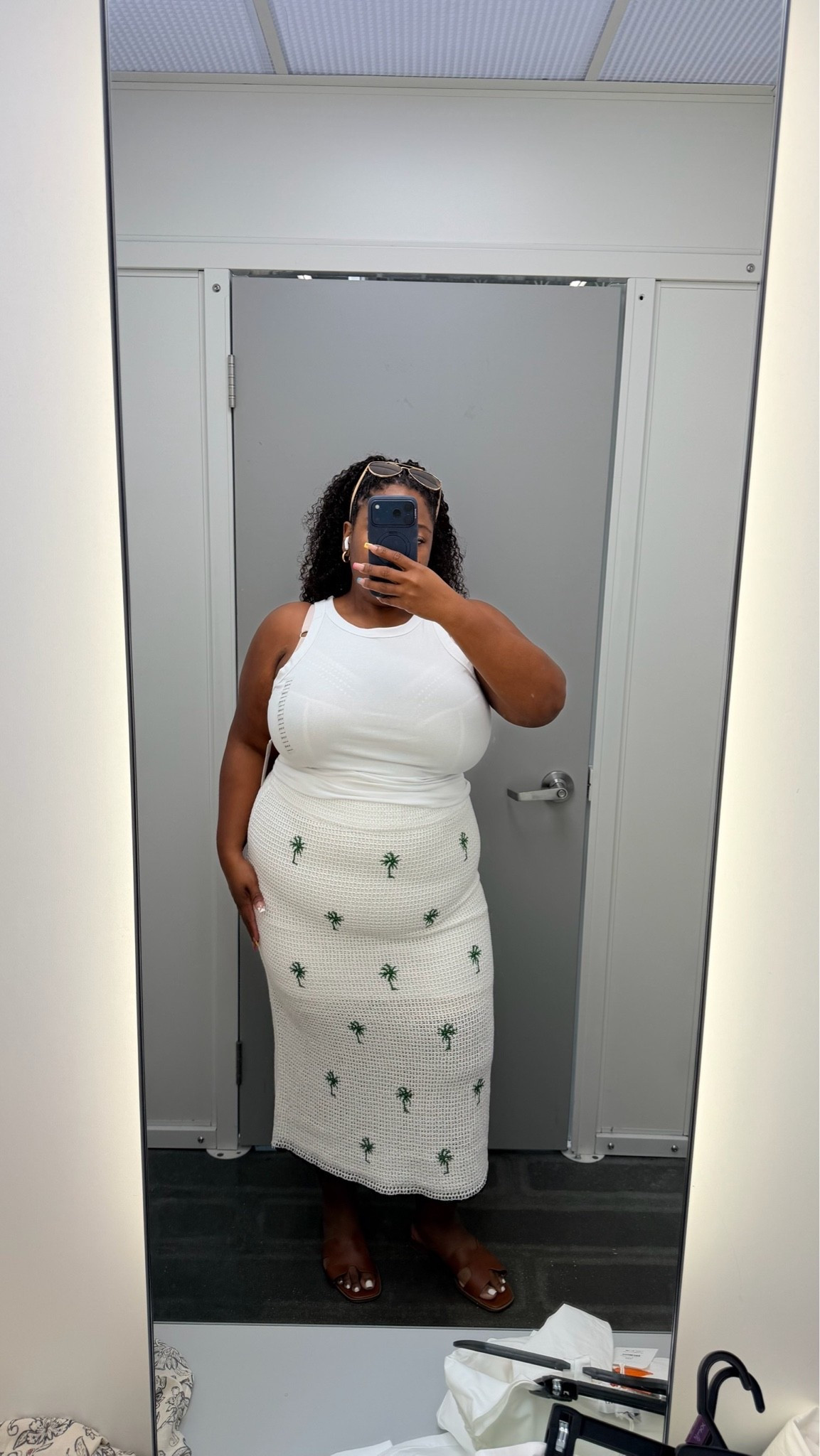 ✨ Plus Size Skirt Outfit Idea! I’m wearing the Free Assembly Women's Cutaway Tank paired with the Free Assembly Women's Embroidered Knit Cotton Pencil Midi Skirt.

#LTKootd #LTKgrwm #LTKPlusSize