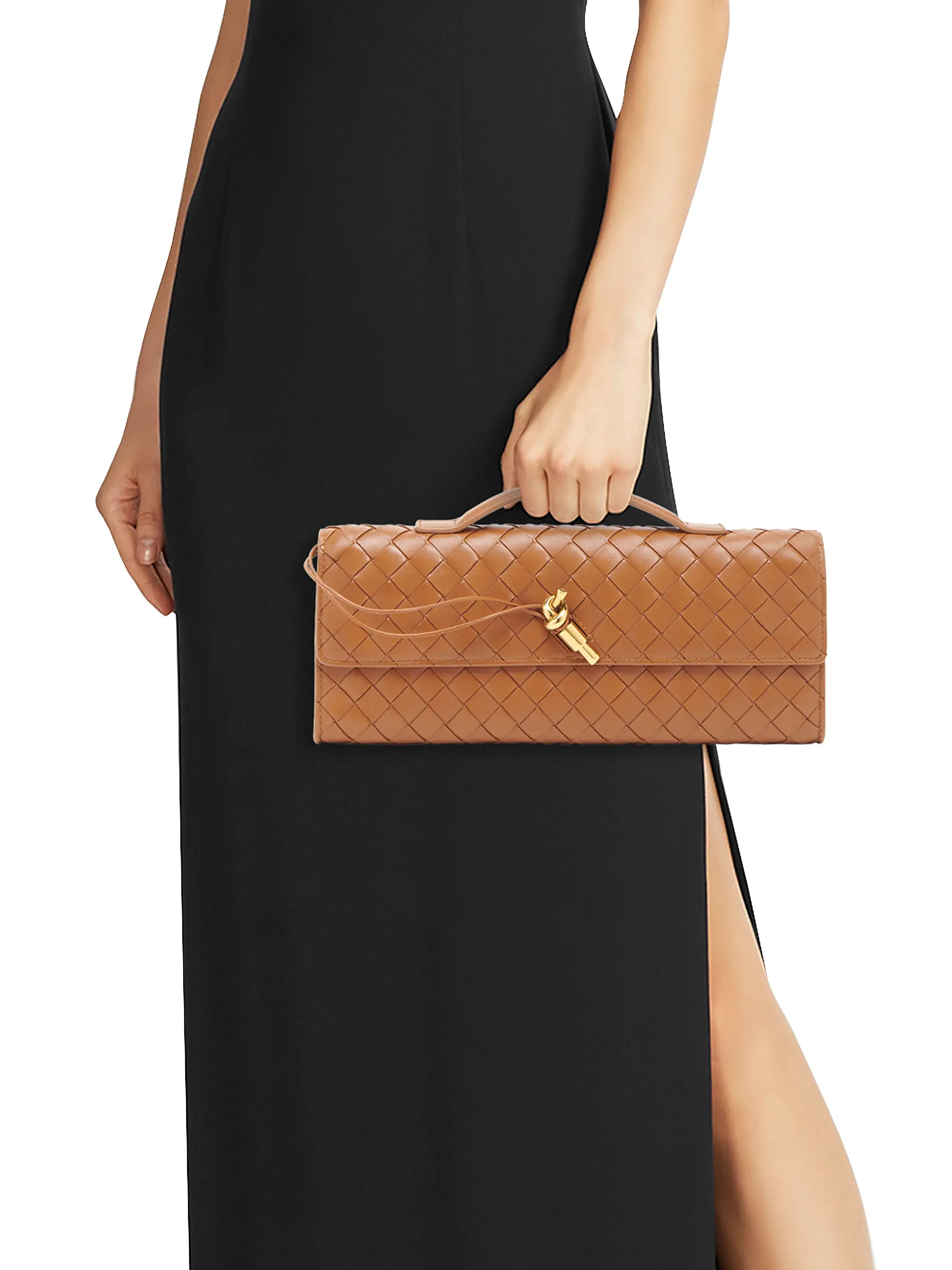 Bottega Veneta Andiamo Intrecciato Leather Top-Handle Clutch | Saks Fifth Avenue | Saks Fifth Avenue