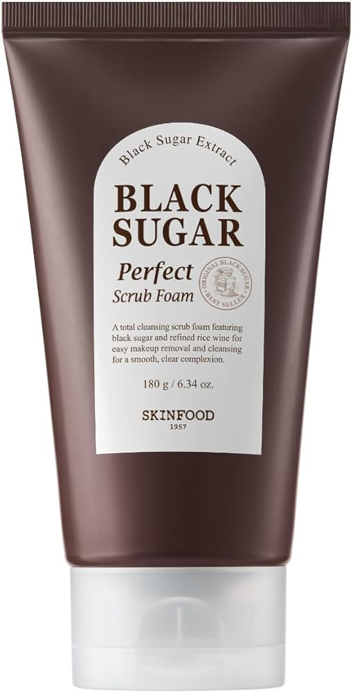 SKINFOOD Black Sugar Perfect Scrub Foam 180g - Detoxifying Pore Scrubs & Exfoliator Soft & Rich B... | Amazon (US)
