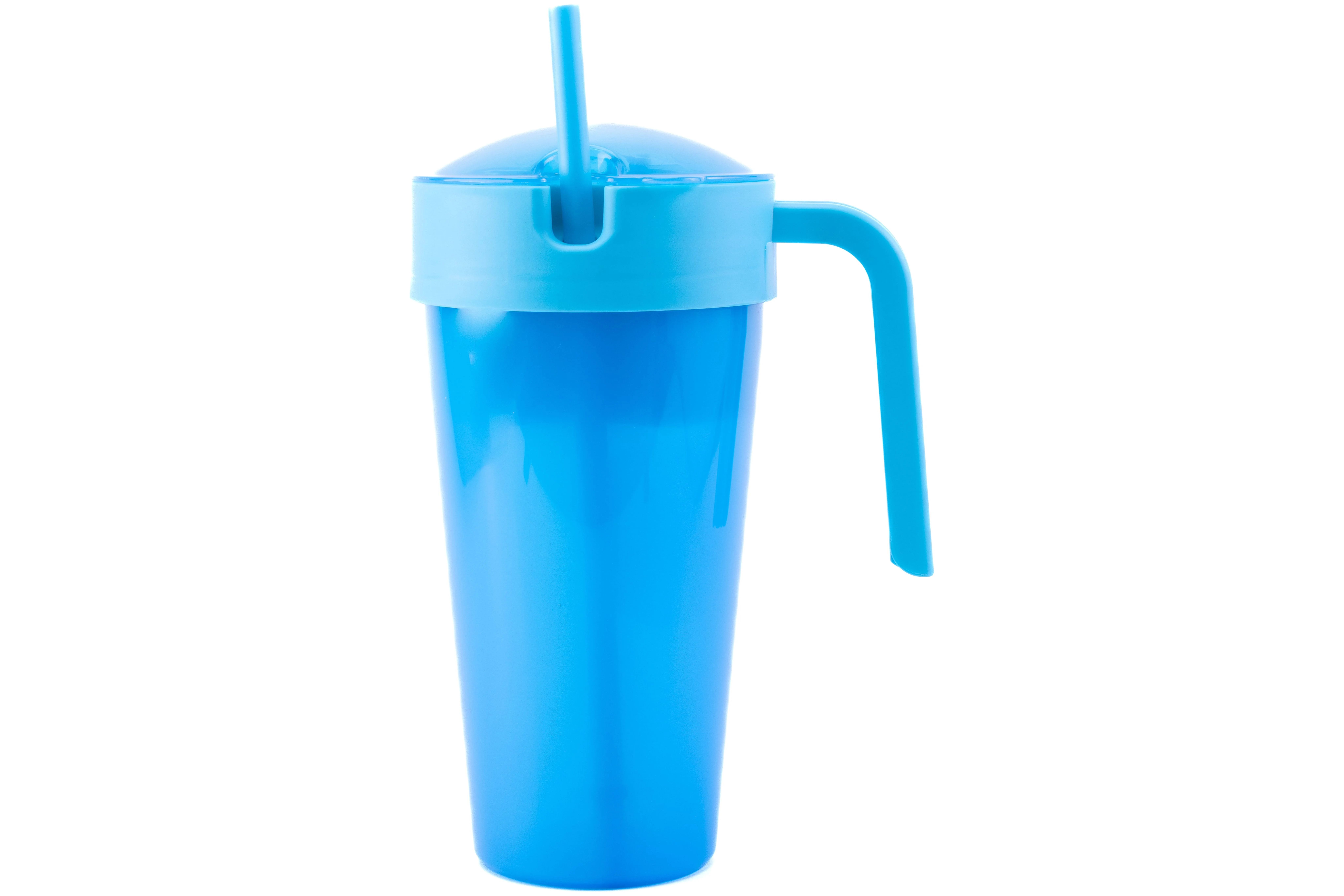 Mainstays 24 oz Plastic Snack Tumbler with Straw, Blue, Color Changing, Includes Snack Compartmen... | Walmart (US)