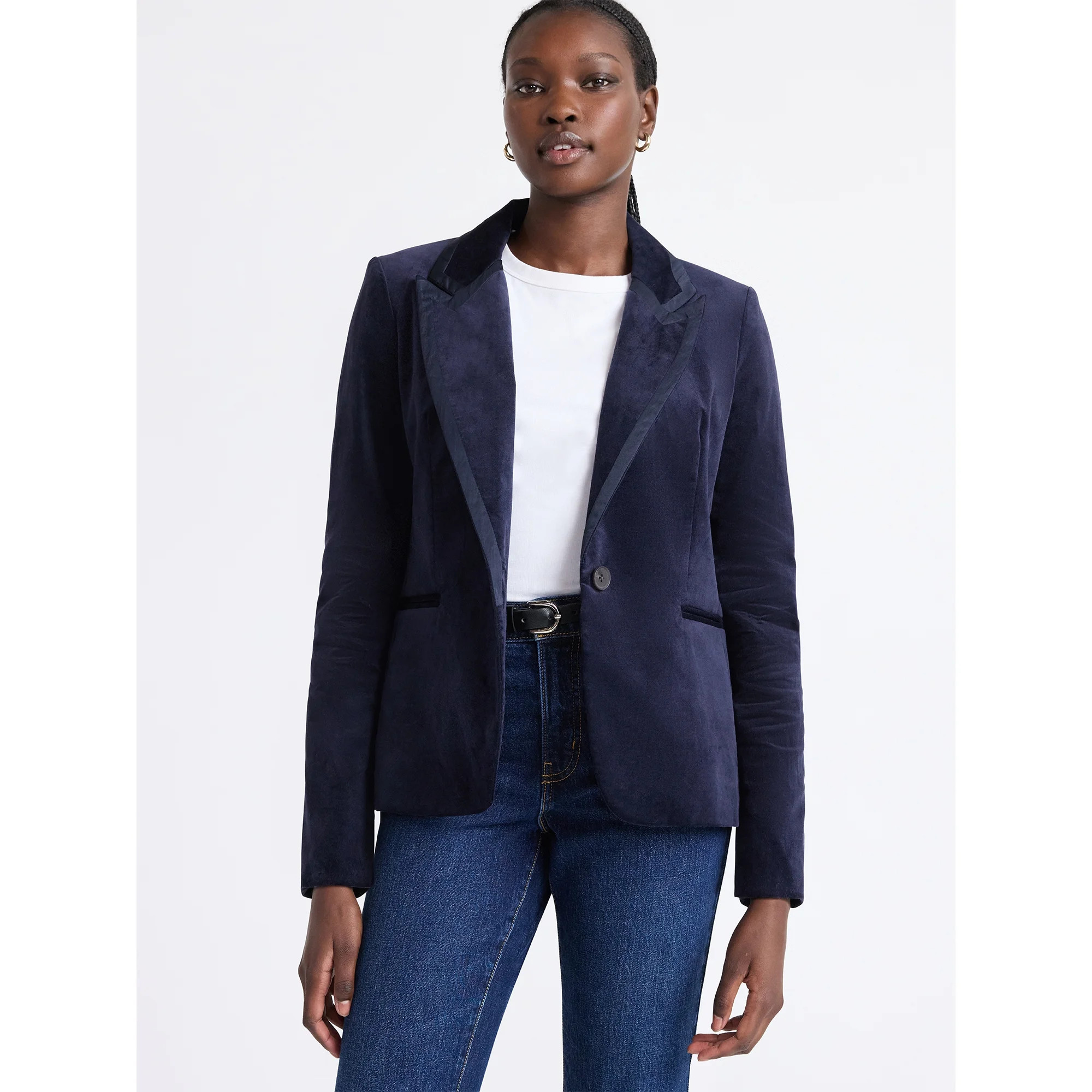 Free Assembly Women's Single Breasted Velvet Blazer, Sizes XS-XXL | Walmart (US)