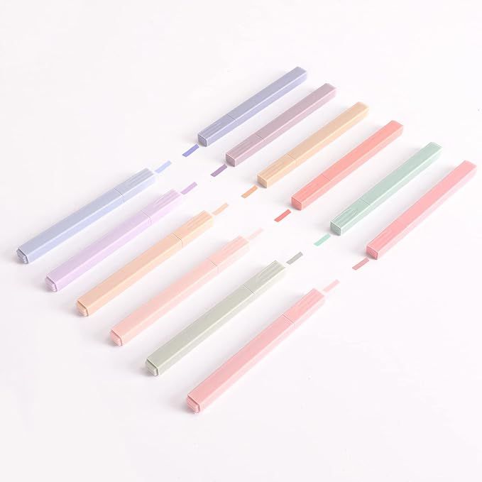 LABUK 12pcs Highlighters Aesthetic Pastel Highlighter Cute Mild Highlighter Soft Chisel Tip Marke... | Amazon (US)