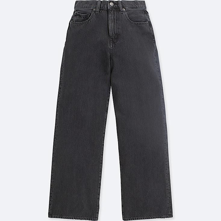 UNIQLO Women's High-rise Wide Fit Jeans, Gray, 23 in. | UNIQLO (US)