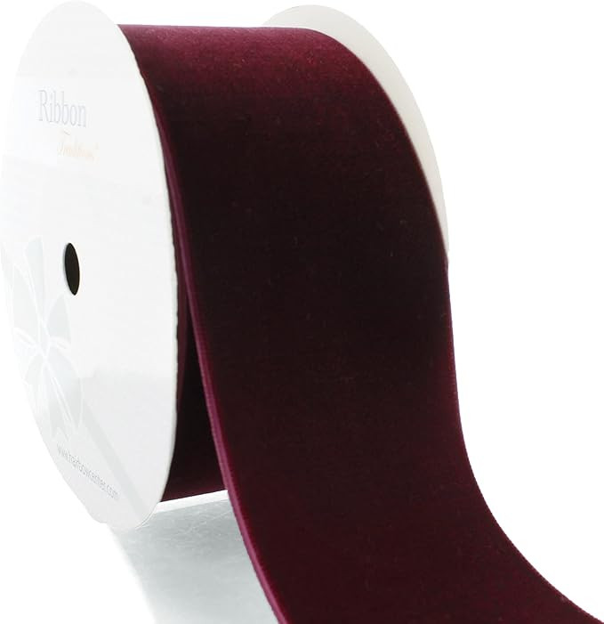 HBC 2" Velvet Ribbon 277 Burgundy - 5 Yards | Amazon (US)