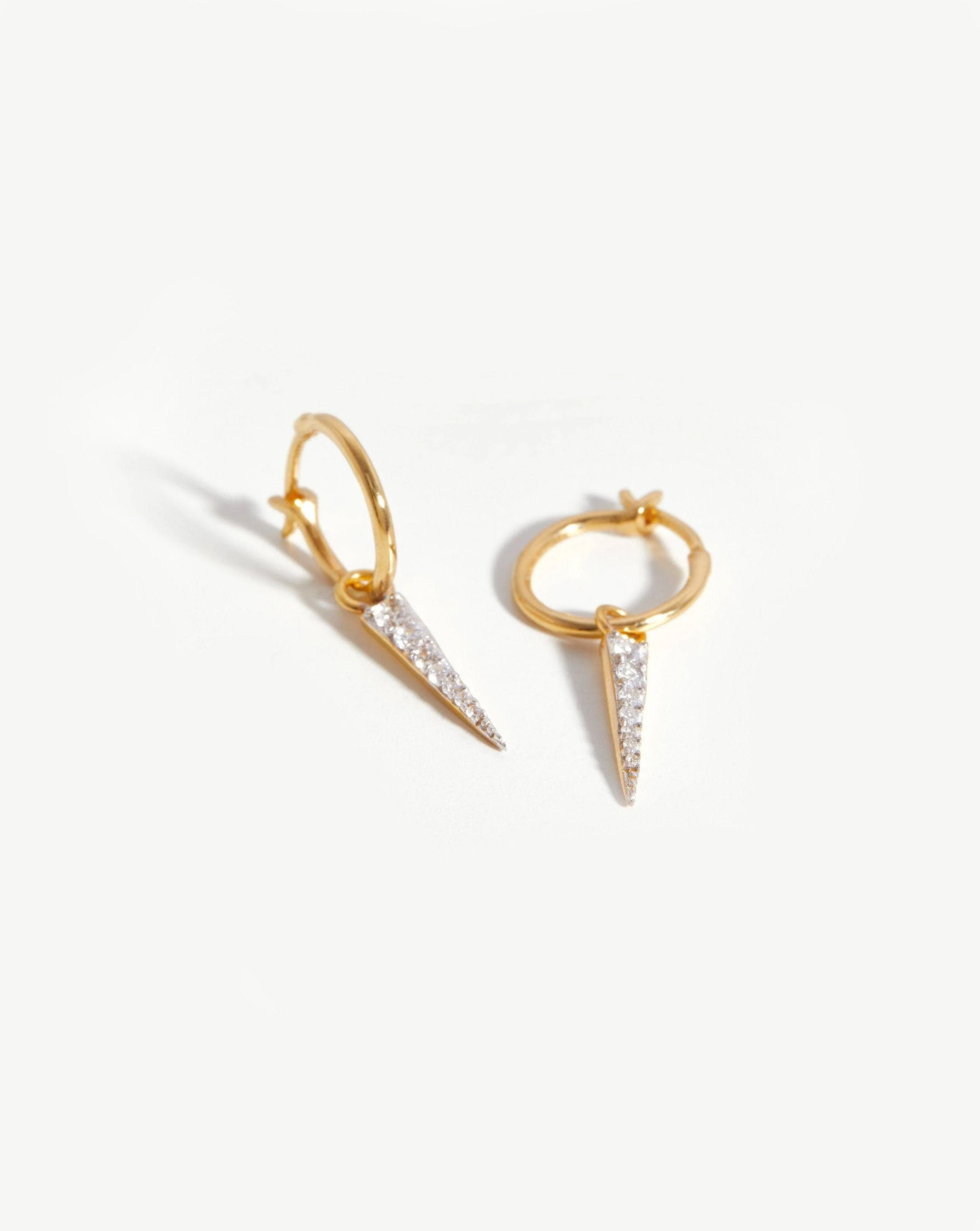 Mini Pave Spike Charm Hoop Earrings | 18ct Gold Plated Vermeil/Cubic Z | Missoma