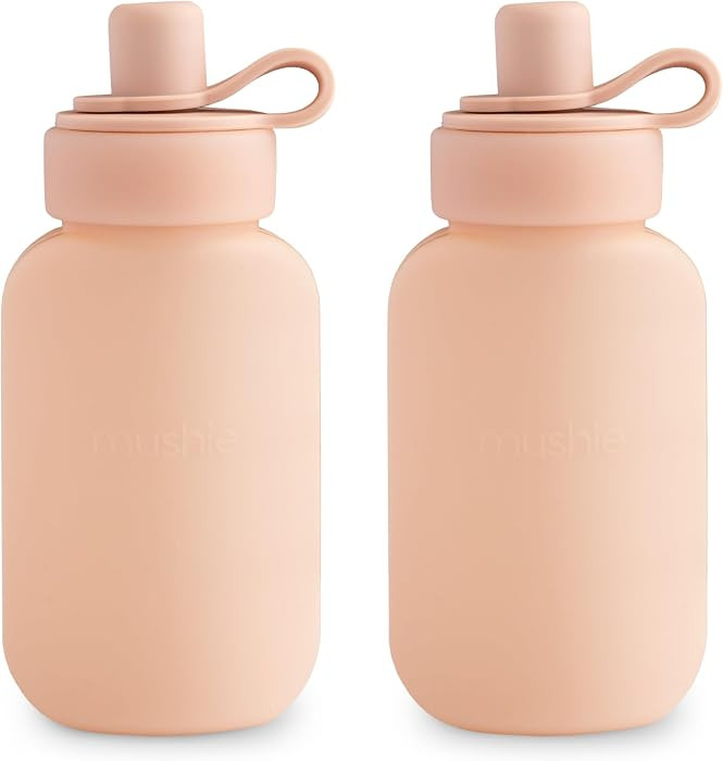 mushie Silicone Puree Pouch 2-Pack | 5 oz Reusable Baby Food Pouches (Blush) | Amazon (US)