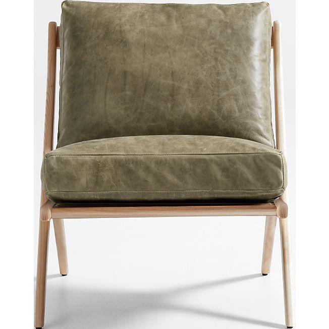 Pose Natural Wood and Leather Accent Chair + Reviews | Crate & Barrel | Crate & Barrel