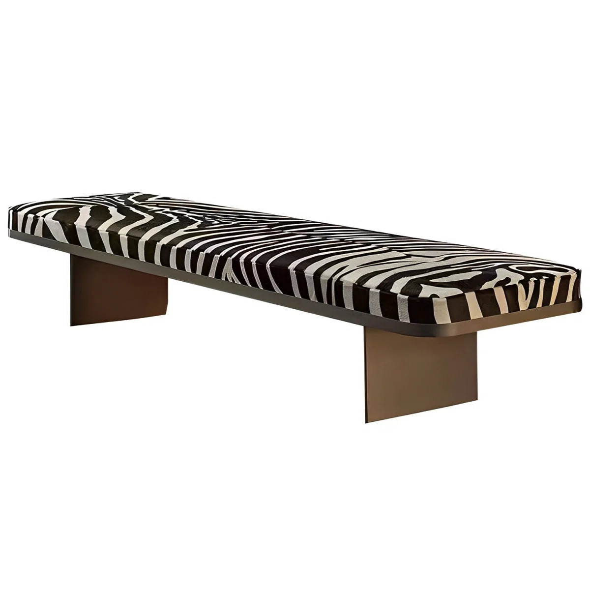 Nordic Light Luxury Zebra-print Bed End Stool Faux Leather Upholstered Bench | Wayfair North America