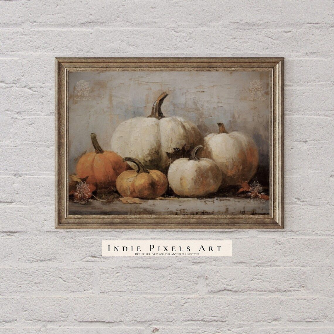 Fall Wall Decor Printable Pumpkin Still Life Painting Rustic - Etsy | Etsy (US)