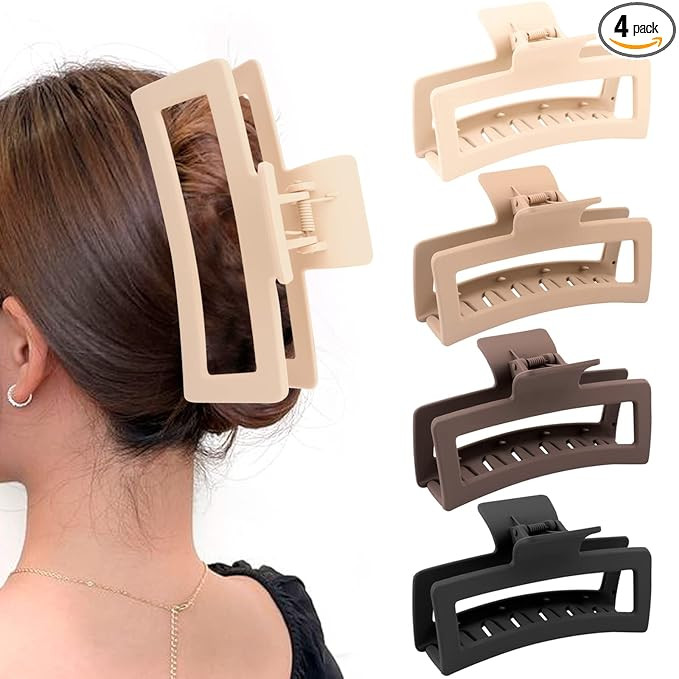 5 Inche Extra Large Claw Clips for Thick Hair and Long Hair, 4 Pack Xl Jumbo Claw clips, Oversize... | Amazon (US)