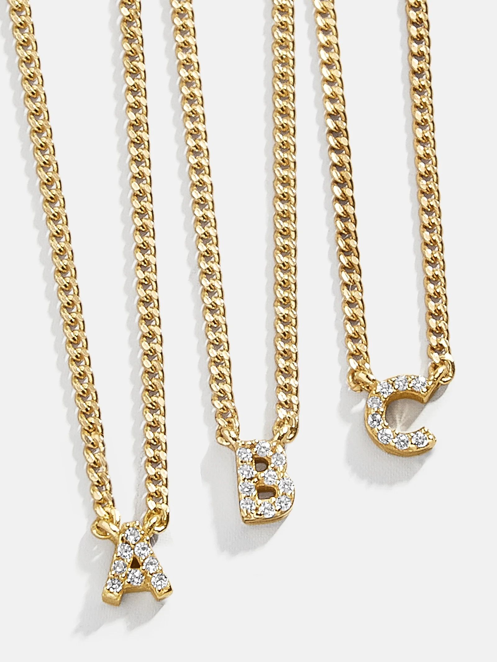 18K Gold Mini Initial Necklace - Gold/Pavé | BaubleBar (US)