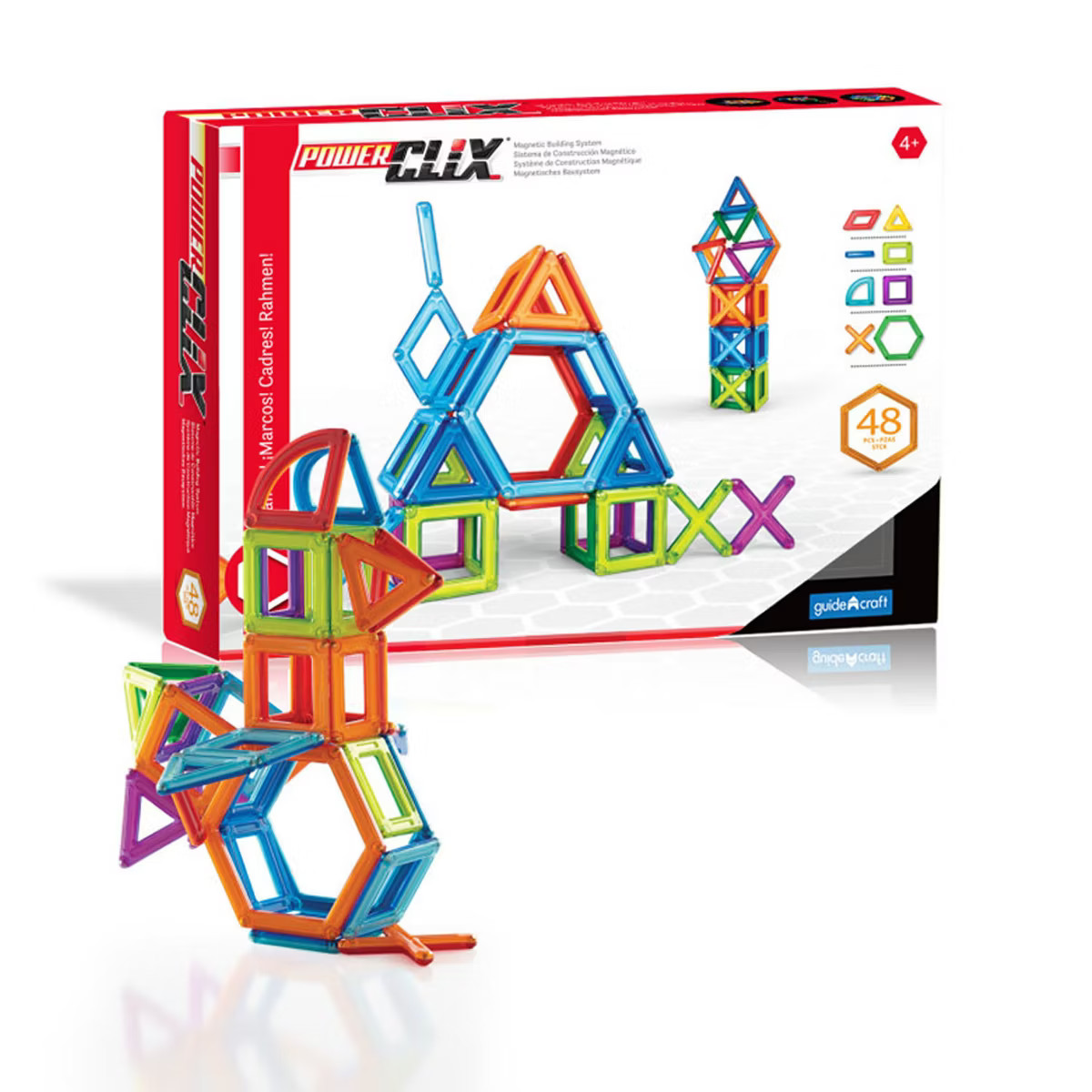 Guidecraft PowerClix® Frames, Magnetic Building Set, 48 Pieces | Target