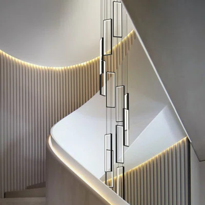 Modern Minimalism Chandelier Adjustable Height Pendant Light LED Rectangular Pendant Lighting for Staircase Foyer Living Room | Wayfair North America