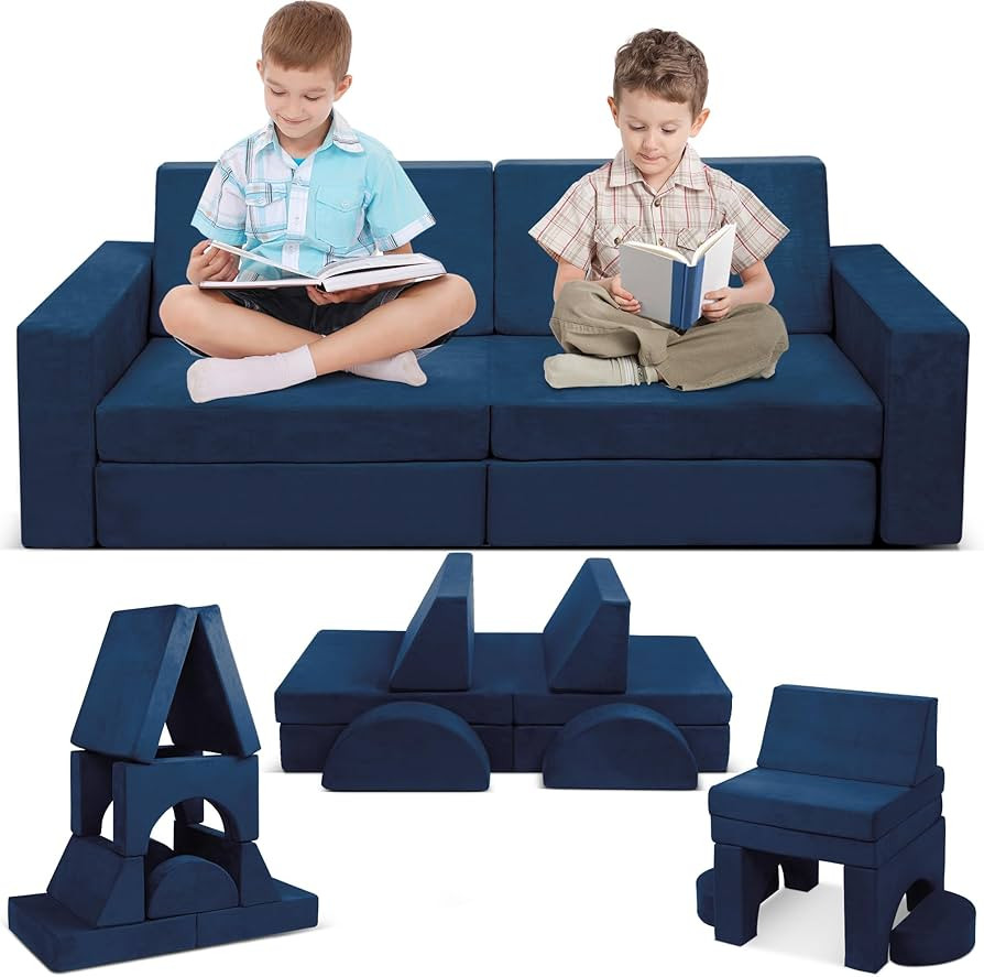 Modular Kids Play Couch, 10PCS Child Sectional Sofa Imaginative Furniture Play Set for Creative K... | Amazon (US)