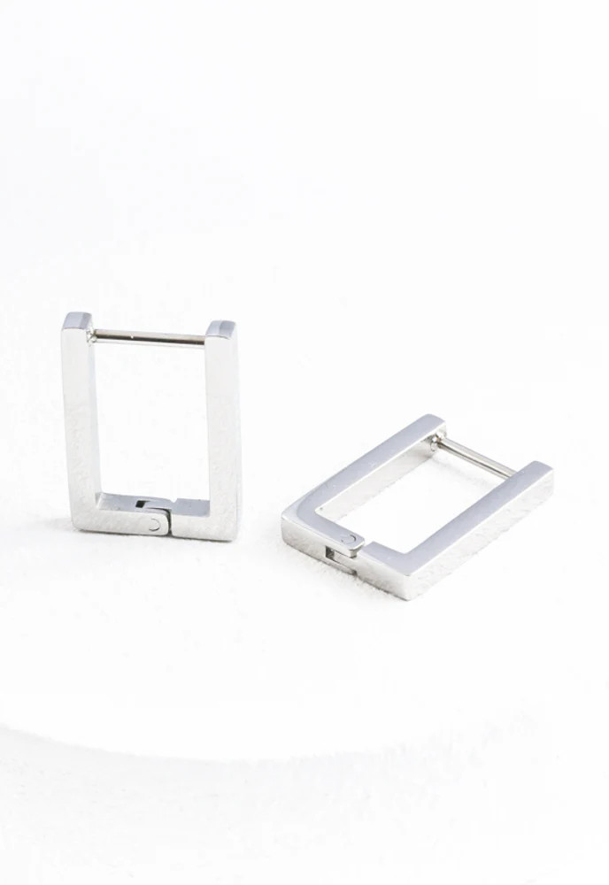 Hope Squared Huggies in Silver | Starfish Project