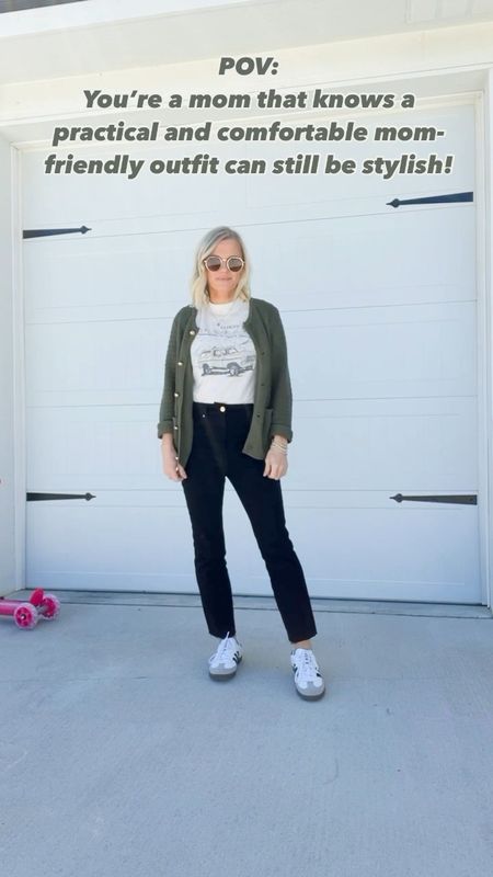 Comfortable, practical mom-friendly outfit idea!
T-shirt- xs
Jeans- small/regular 
Cardigan- small
Shoes- 7

#LTKVideo #LTKfindsunder100 #LTKstyletip