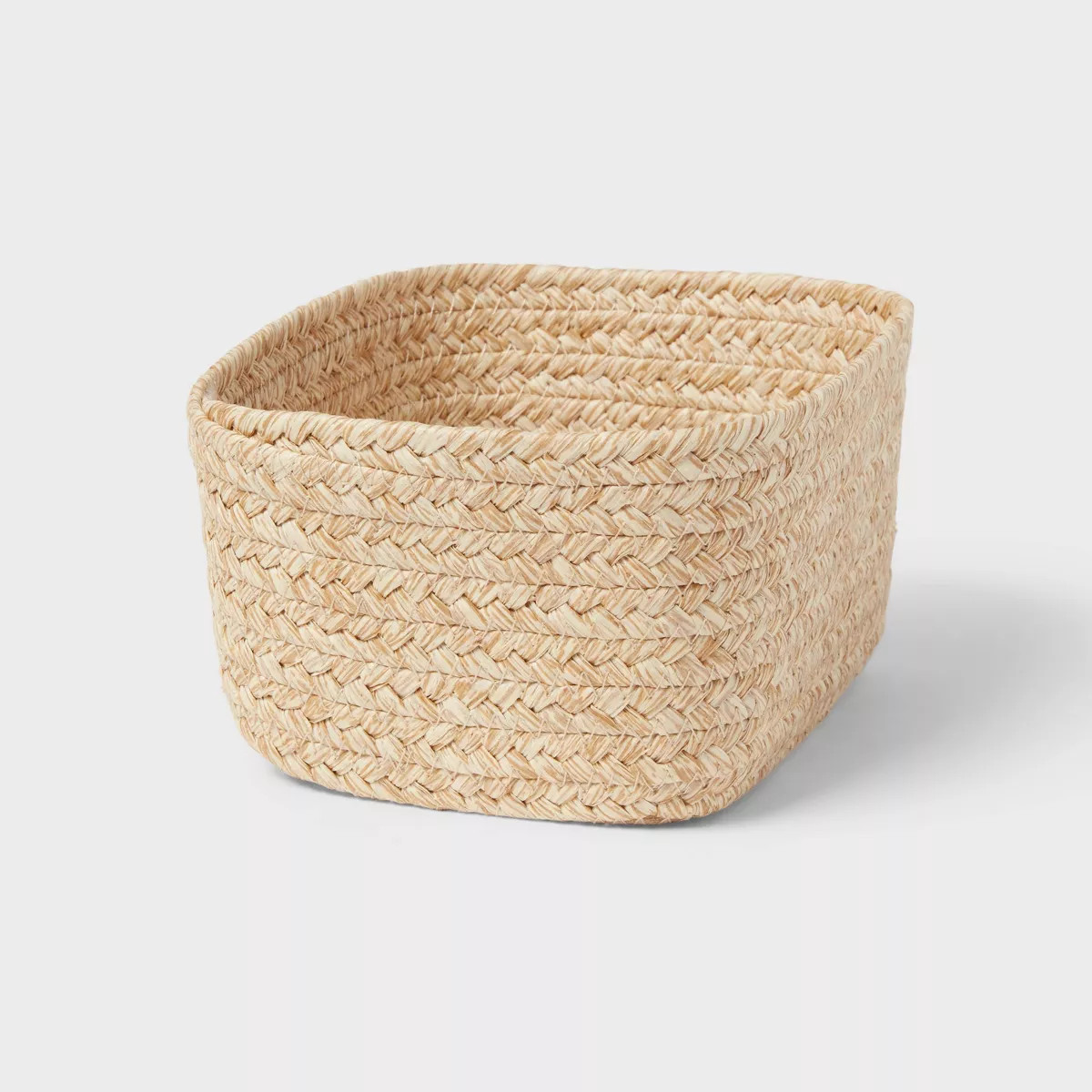 Small Natural Woven Basket Almond - Brightroom: Rectangle Storage, Paper Material, FSC Certified,... | Target