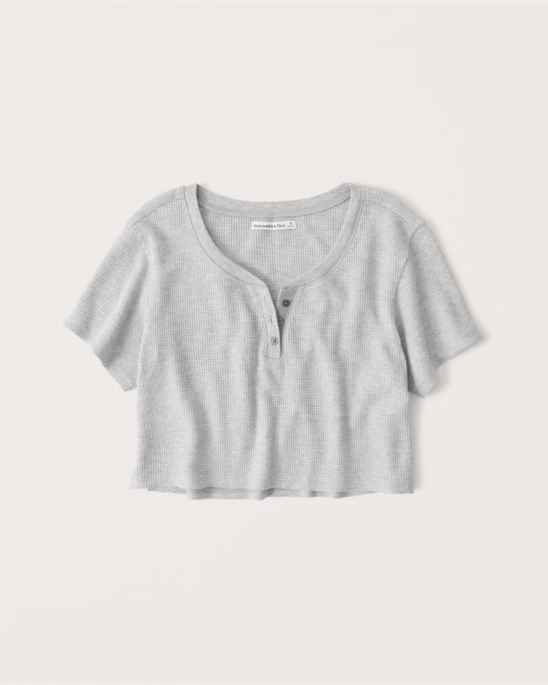 Short-Sleeve Lounge Waffle Henley | Abercrombie & Fitch (US)