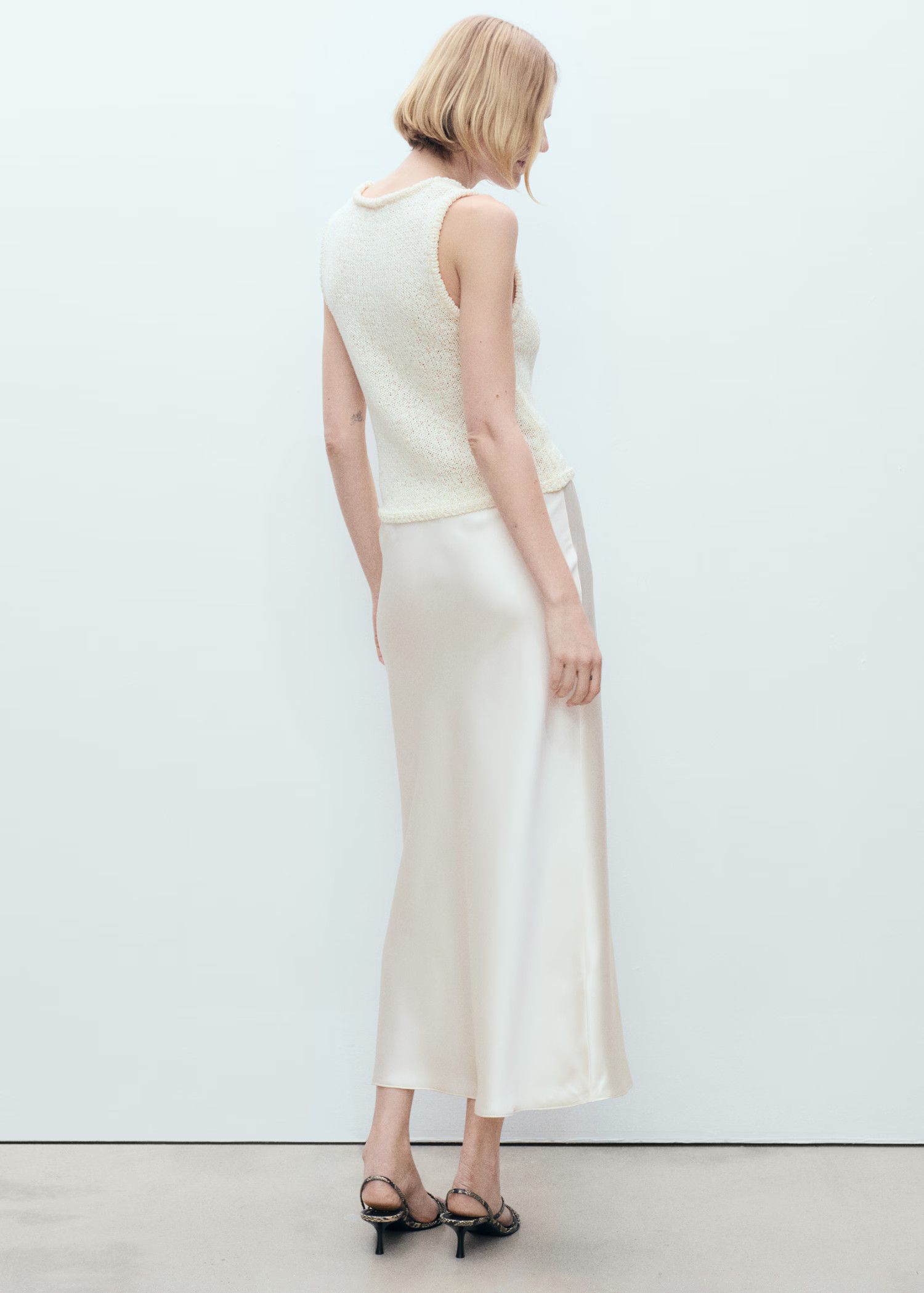 Midi satin skirt - Women | MANGO United Kingdom | MANGO (UK)