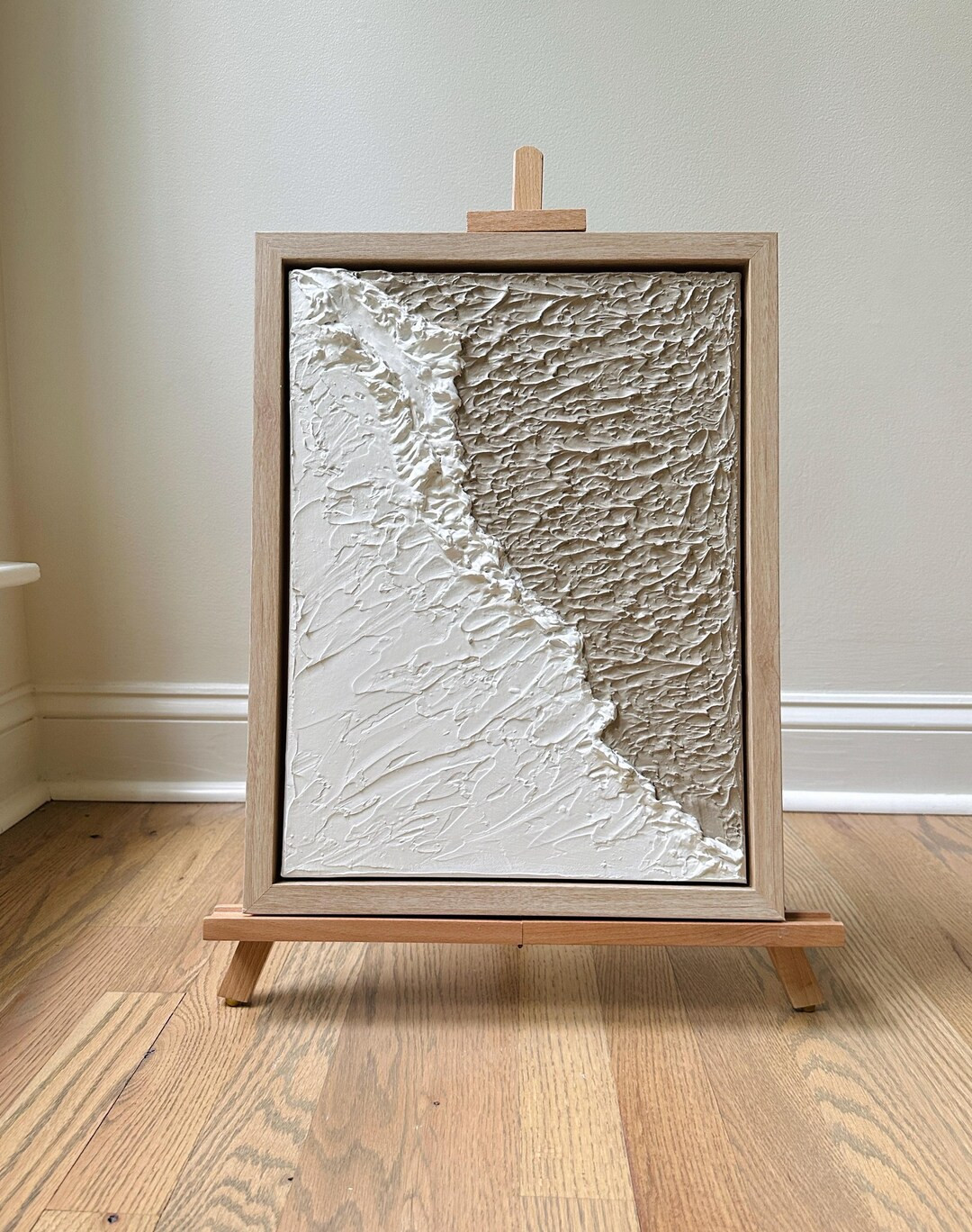 Ocean Waves Beach Sand 3D Textured Wall Art, Neutral Abstract Minimalist Painting Canvas, Modern ... | Etsy (US)