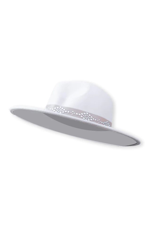 This Kiss Ivory Studded Band Fedora Hat | Pink Lily
