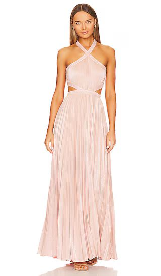 Metallic Evening Gown in Bare Pink | Revolve Clothing (Global)