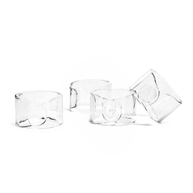 over&back Set of 4 Wide Hand-Shaped Glass Napkin Rings - Decorative Dining Table Decor for Events... | Walmart (US)