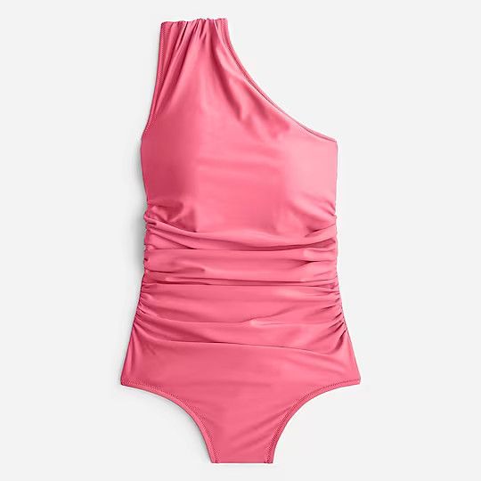 Ruched one-shoulder one-piece Swimsuit | J.Crew US
