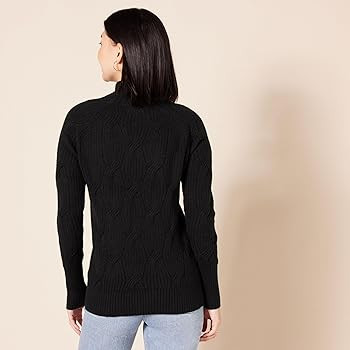 Amazon Essentials Women's Soft Touch Funnel Neck Cable Sweater | Amazon (US)