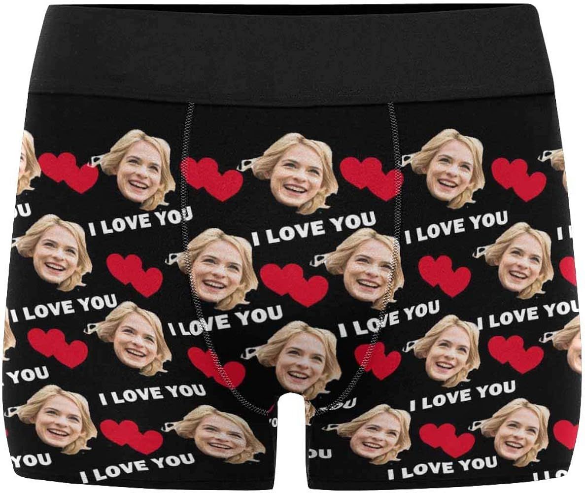 Amazon.com: Custom Men's Funny Face I Love You Red Love Heart Boxer Shorts Briefs Underpants Prin... | Amazon (US)