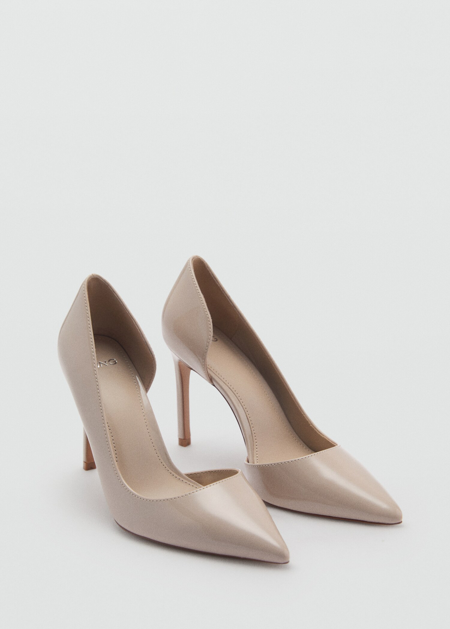 Asymmetrical leather-effect heeled shoes - Women | MANGO United Kingdom | MANGO (UK)