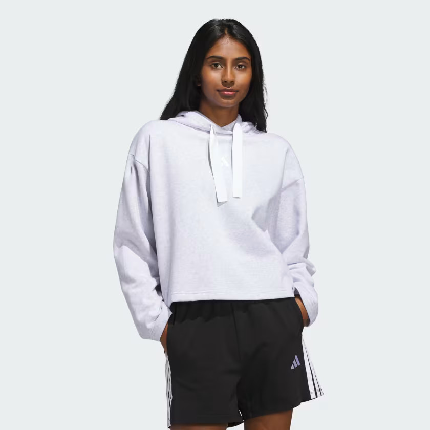 adidas WOMENS FLEECE 3STRIPE HOODIE - Grey | Free Shipping with adiClub | adidas US | adidas (US)