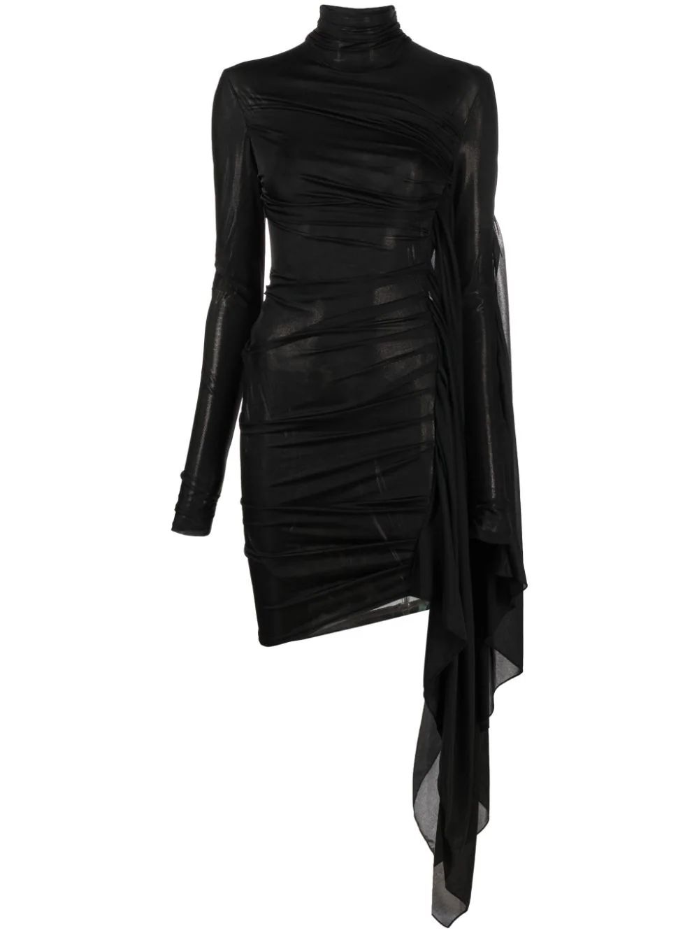 draped-design long-sleeve minidress | Farfetch Global