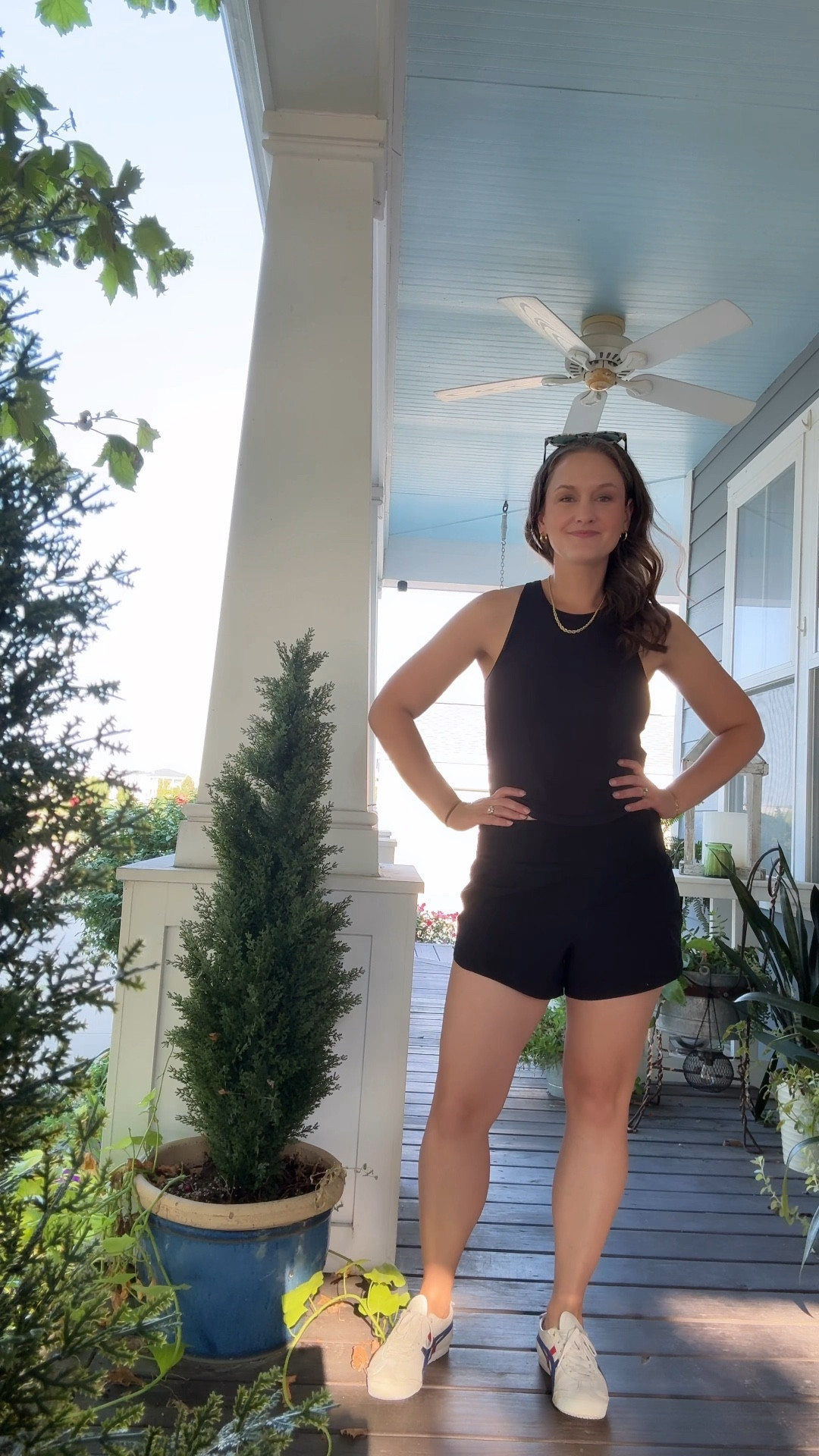 It’s a scorching hot Thursday in August, and the city mom is in full athletic mode, rocking black athletic shorts and a black tank top that are perfect for a day of chasing a toddler around in the sweltering Missouri heat. Her favorite sneakers are made for action, whether she’s darting between swings at the playground or keeping up with Miles as he races through the kiddie pool in her parents’ backyard. But, of course, no outfit is complete without a touch of jewelry—her go-to gold hoops and graduated rope chain add just the right amount of sparkle to make her feel a little pulled together, even in the midst of toddler chaos. The stack of new permanent bracelets on her wrist catches the sunlight as she scoops up Miles for yet another round of water play. It’s a day of pure fun—messy, sweaty, and filled with laughter—and she wouldn’t have it any other way.

#LTKSeasonal #LTKStyleTip #LTKFamily