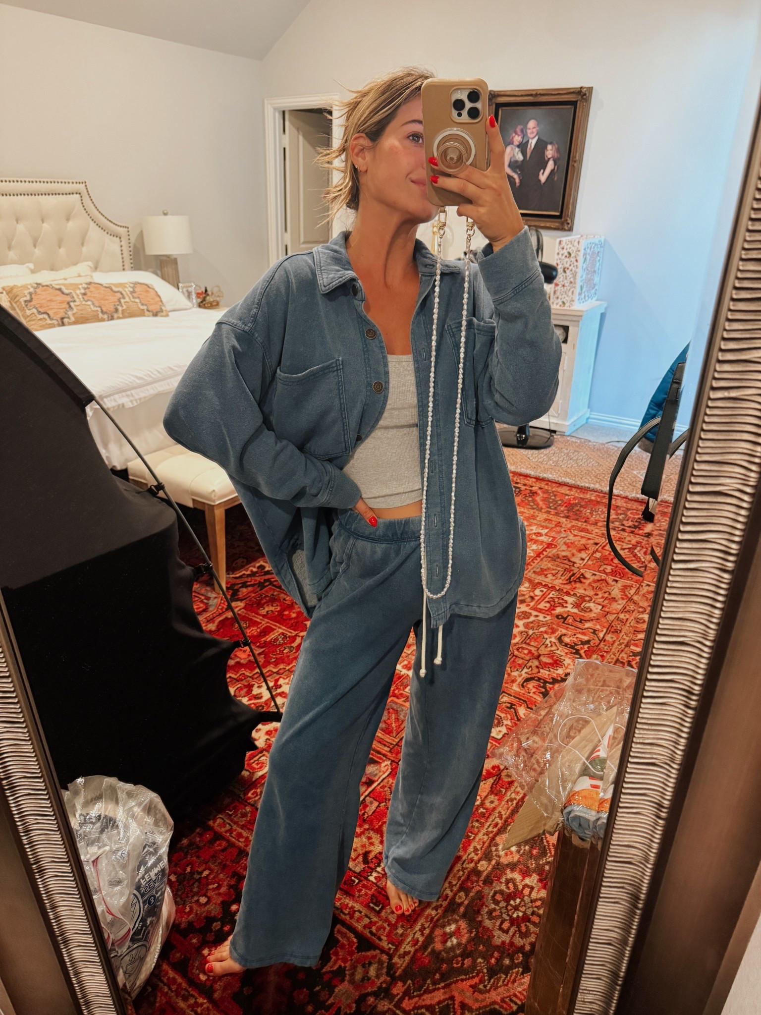 Current Go-To travel/lounge set. Wearing size small, in color “Vintage Indigo"

#LTKTravel