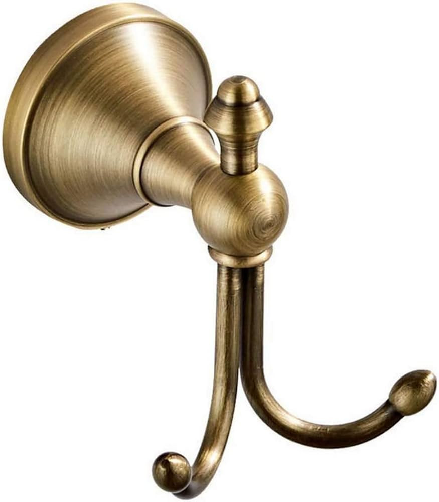 Vintage Style Wall Mounted Towel Hooks Antique Brass Bathroom Robe Coat Hanger with Brushed Doubl... | Amazon (US)