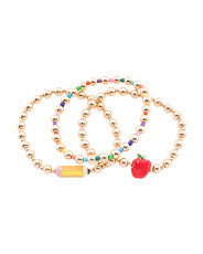 3pk Beaded Pencil Apple Multi Bracelets Set | Jewelry | Marshalls | Marshalls