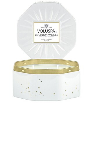 Voluspa Bourbon Vanille Octagon Tin Candle in Warm & Spiced from Revolve.com | Revolve Clothing (Global)