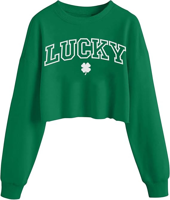 St Patricks Day Shirt Women Irish Shamrock Clover Graphic T-Shirt Lucky St. Paddy's Long Sleeve C... | Amazon (US)