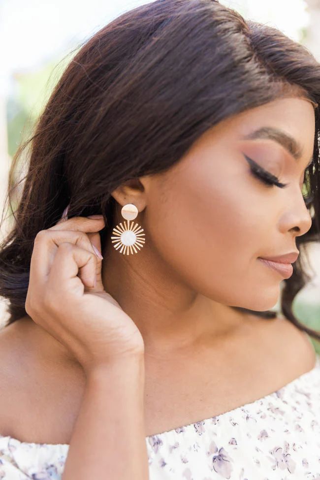 Rise And Shine Gold Earrings FINAL SALE | The Pink Lily Boutique