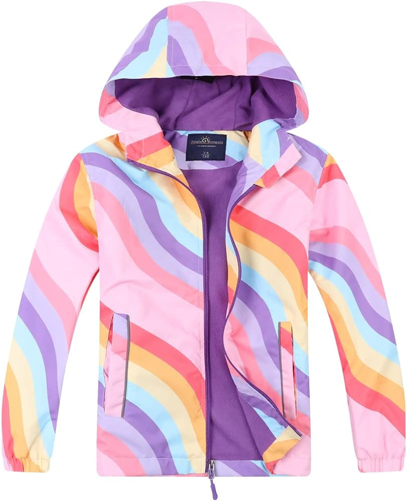 Jingle Bongala Kids Waterproof Rain Jackets Lightweight Raincoats Fleece & Knitted Lining Hooded ... | Amazon (US)