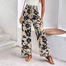 WomenS High Waist Loose Fit Full Print Pants | SHEIN