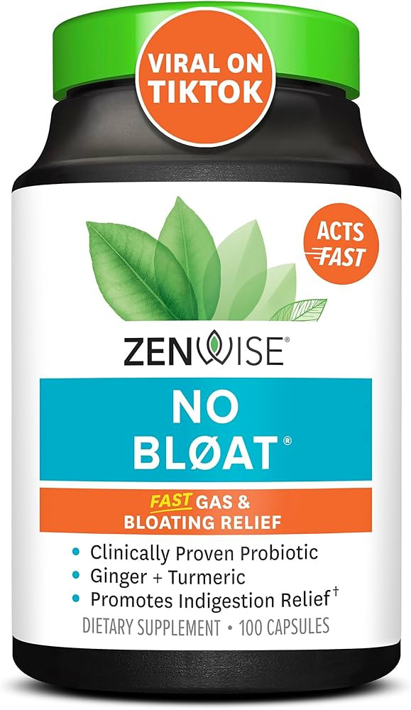 Zenwise Health NO BLØAT - Probiotics for Digestive Health with Ginger, Dandelion, and Cinnamon, ... | Amazon (US)