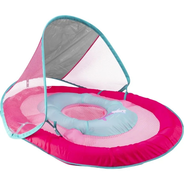 SwimWays Baby Spring Float Sun Canopy, Inflatable Pool Float for Baby Girls, Pink - Walmart.com | Walmart (US)