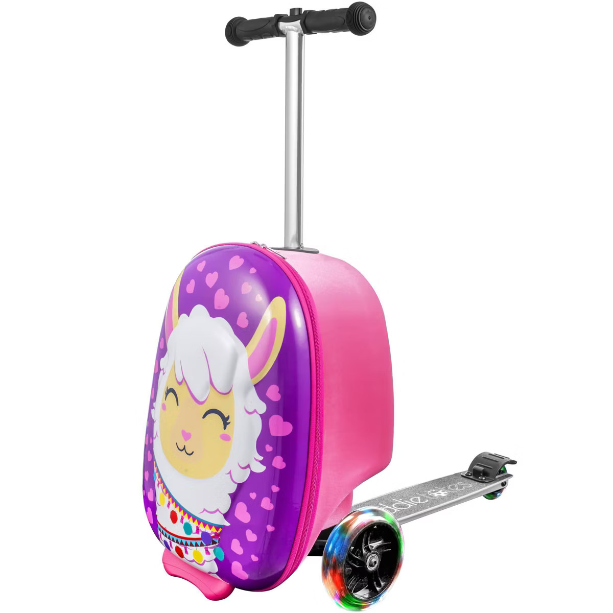 Kiddietotes Kids' Hardside Carry On Suitcase Scooter - Llama | Target
