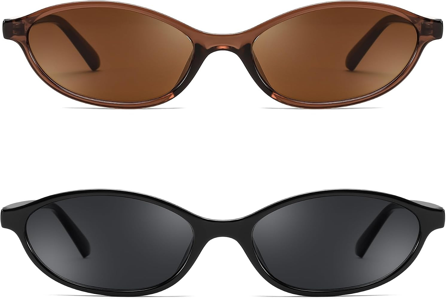 FEISEDY Retro Oval Cat Eye Sunglasses for Women 90s Narrow Lightweight Shades Y2k Trendy Sunnies ... | Amazon (US)