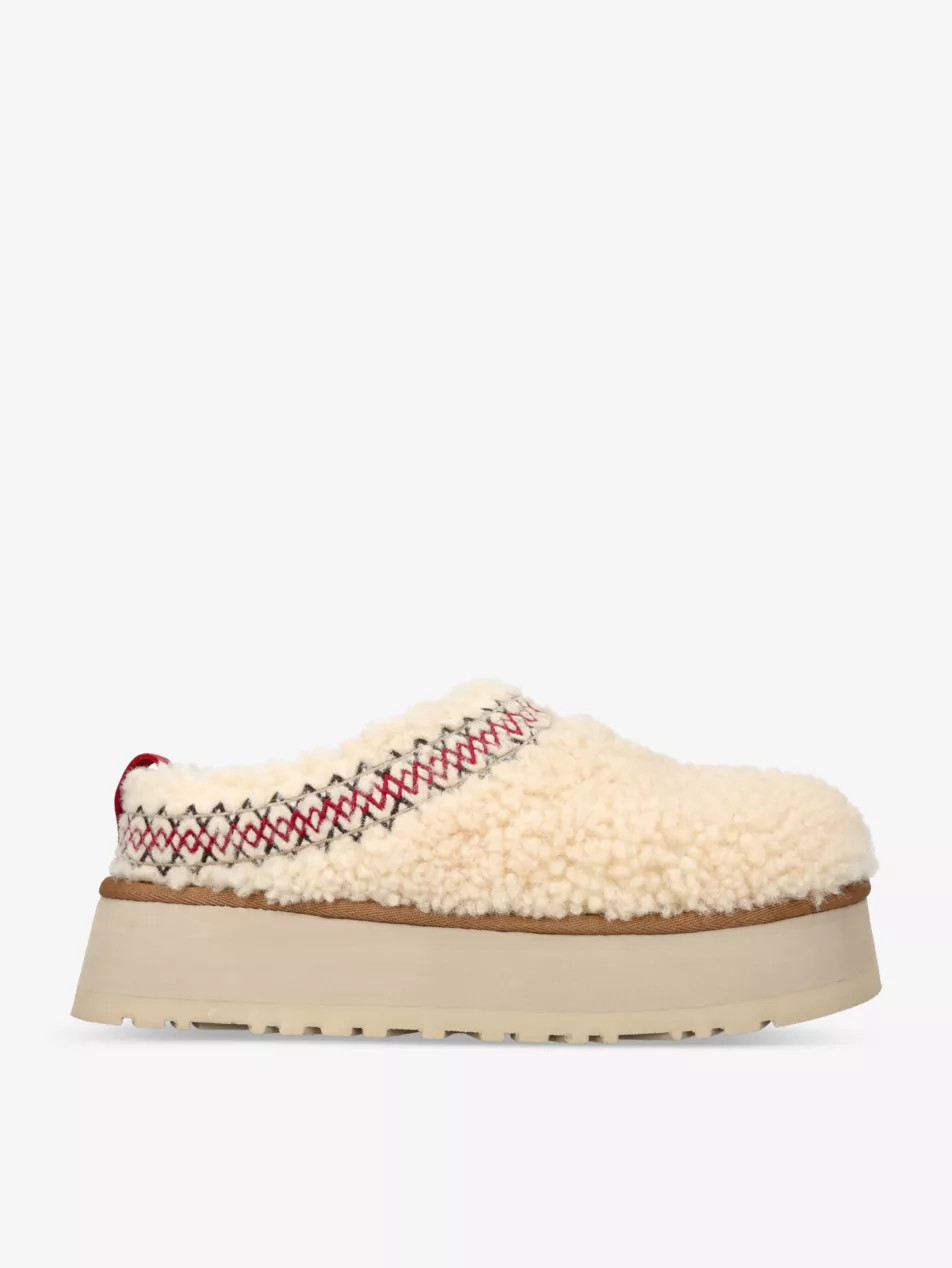 Tazz Tasman-embroidered sheepskin slippers | Selfridges